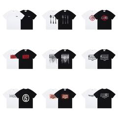 国境を越えたファッションのメイソンmargieraマギラプリントMM6純綿男女同一タイプtシャツの代理