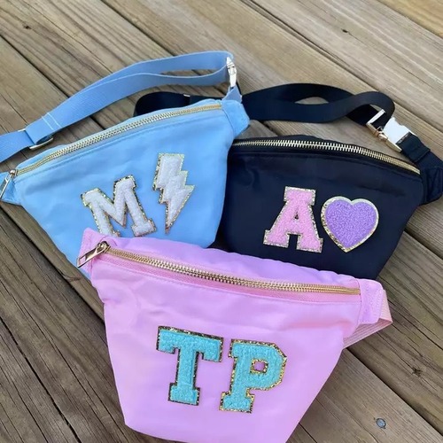 Waterproof Nylon Waist Bag for Women and Children, Outdoor Travel Storage Bag, Fitness Bag with Adjustable Metal buckle Crossbody Bag