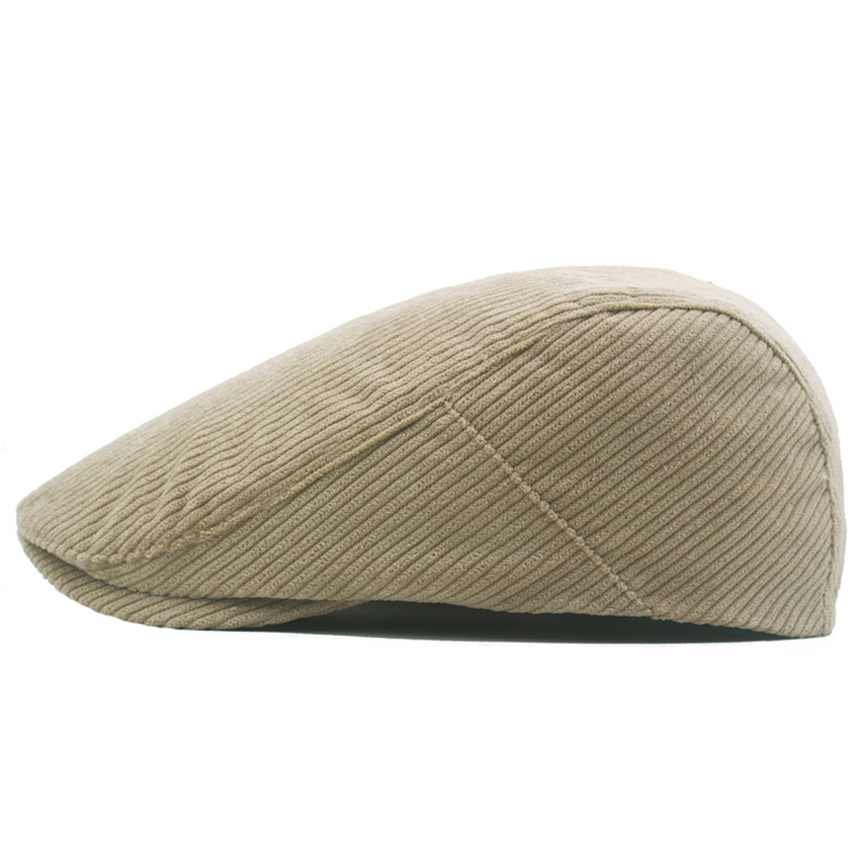 Men's Retro British Style Solid Color Curved Eaves Beret Hat display picture 1
