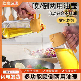 油壶喷油壶喷倒两用防漏油罐玻璃雾状化家用厨房油壸调料油瓶神器