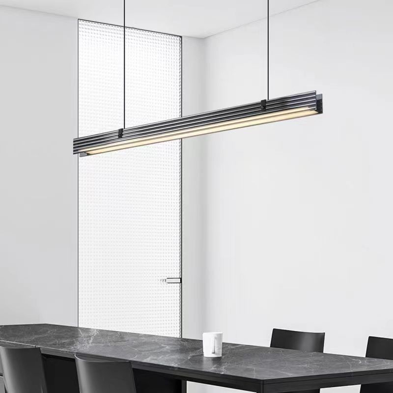 Bar sala de estar diseñador minimalista lámparas modernas candelabro de barra larga comida italiana línea larga de alta gama cristal