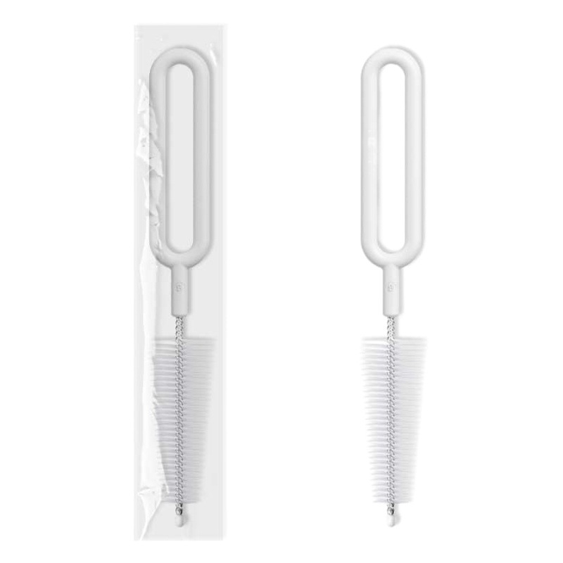 Pezón de acero inoxidable cepillo con mango 360 grados de rotación cepillo de nylon botella de alimentación cepillo de limpieza tetera cepillo de boca