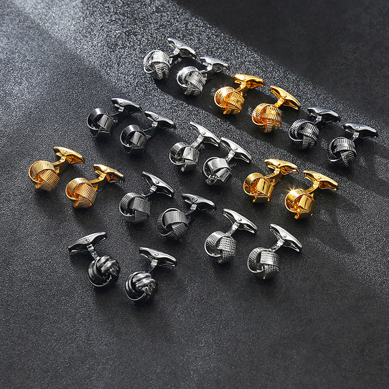 Men's Shirt Twist Cufflinks Cufflinks Cutout Cufflinks South Korea Buckle Pure Metal Shirt Golden Cufflinks