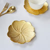 Simple and modern luxury cushion gold -colored lotus leaf relief metal copper cushion thermal insulation tea plate