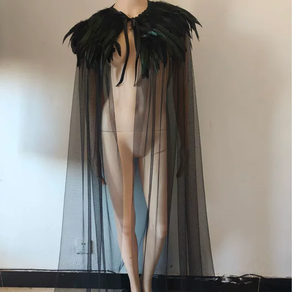 [5508] Feather Shawl Cloak Performance Ball Feather Vest False Collar Scarf Amazon Feather Cloak