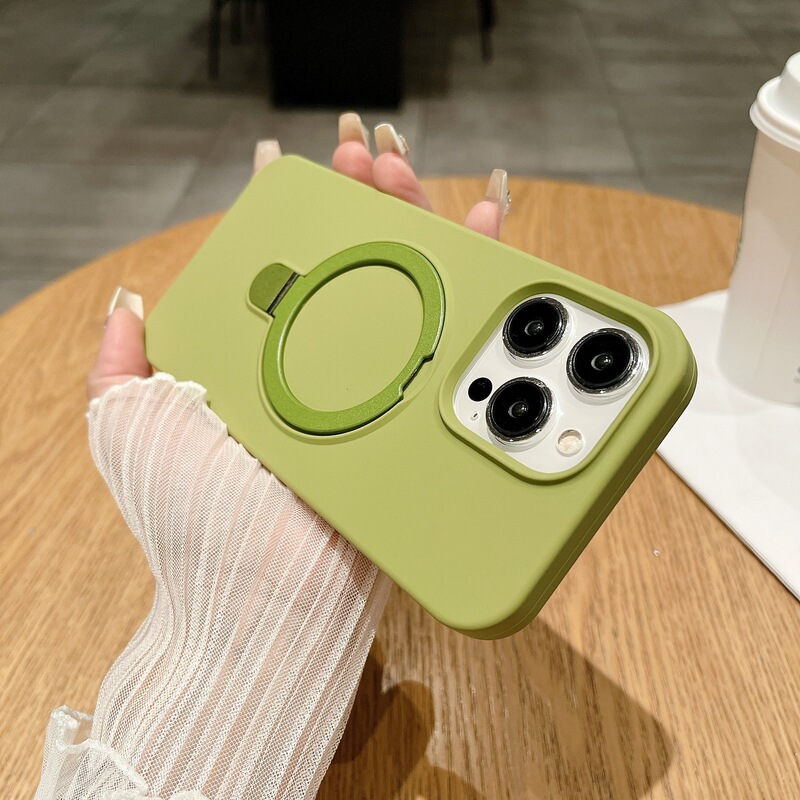 iPhone17promax対応 液体シリコン製 マグネット式スタンド付きスマホケース Apple16 大型ホール保護カバー|undefined