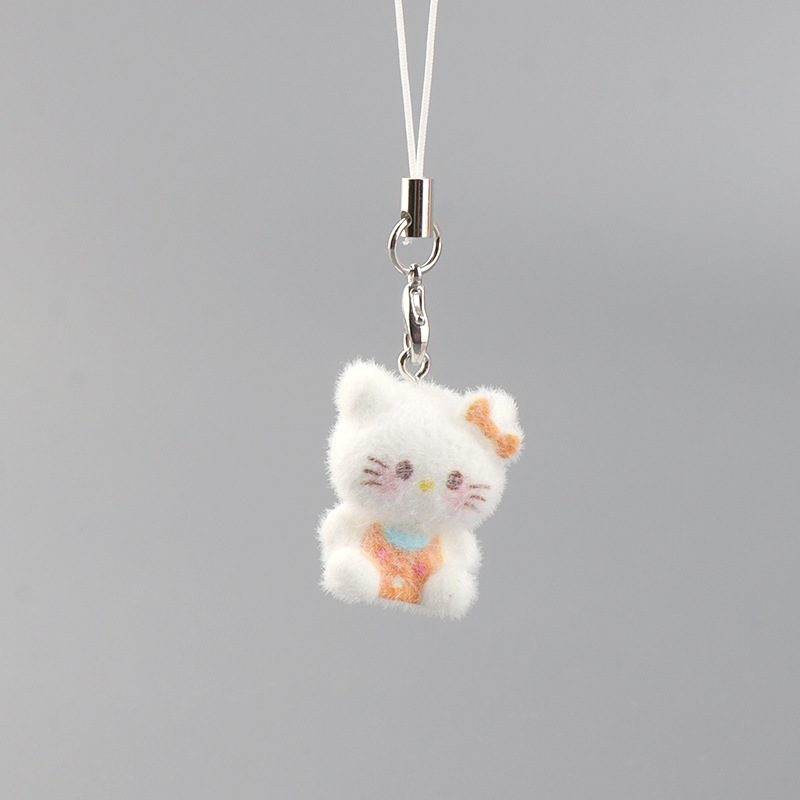 インスタイル立体子猫ペンダント植毛かわいいガーリーハートキーホルダーチェーンバッグ携帯電話ペンダントバッグペンダント|undefined