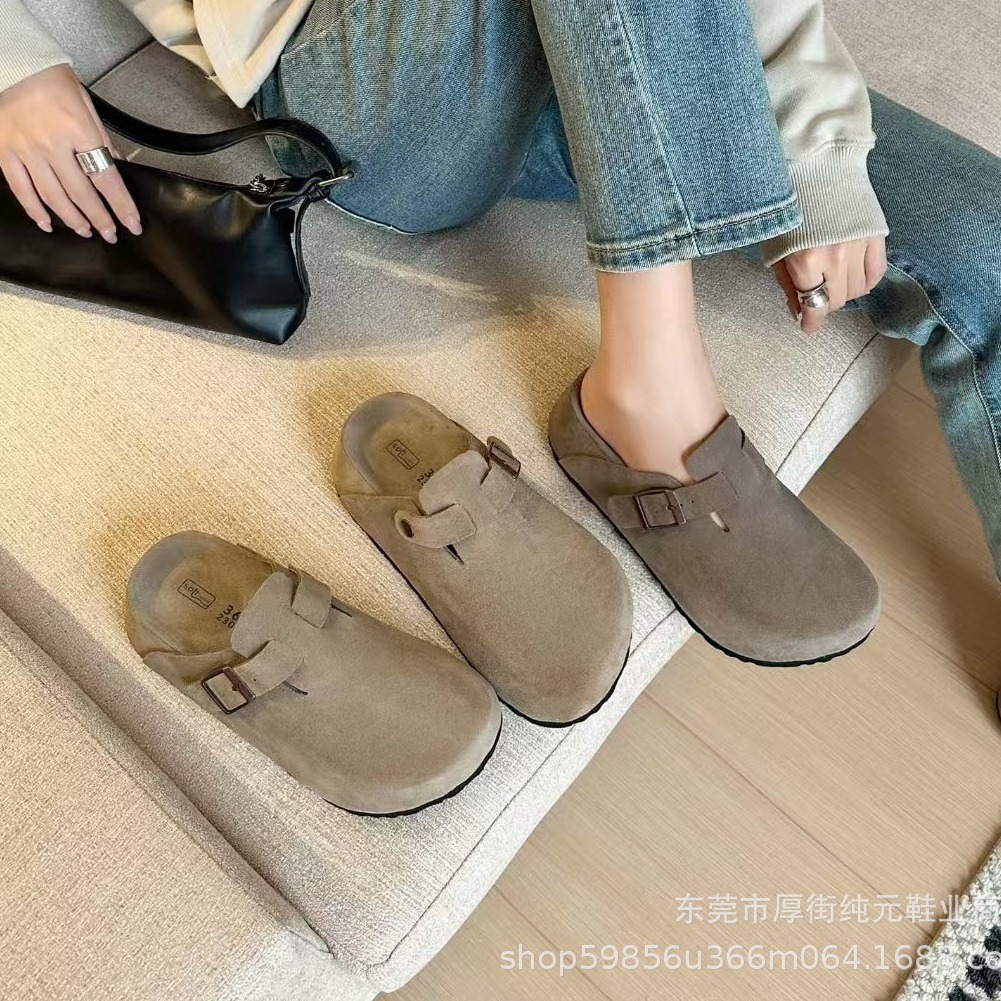 Leather mule platform