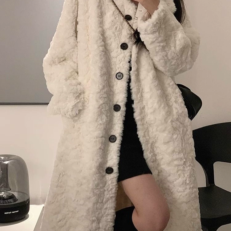 Long design velvet jacket, loose fit, increased thickness