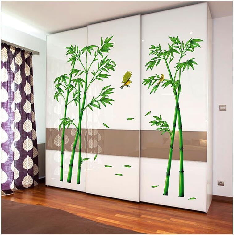 墙贴批发客厅沙发电视背景温馨装饰书房墙壁贴画竹子DLX0779C壁画