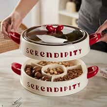 创意蝴蝶结干果盘家用客厅分格带盖糖果盒轻奢风零食摆放盘水果盘