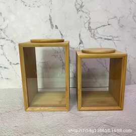 木质大容量收纳盒家用密封五谷豆子储存盒透明实木干果瓜子存放盒