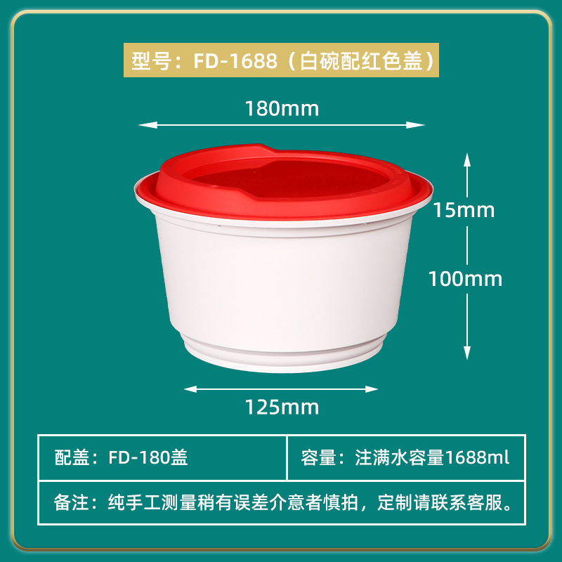 Lvbaokang caja de embalaje desechable tazón hebilla antirrobo lonchera caja de plástico gruesa redonda para llevar con tapa al por mayor