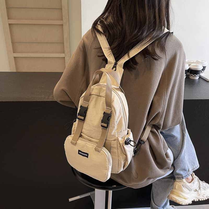 Bolsa de pecho de mujer, doble hombro, multifuncional, grande, ligera, desmontable, simple, ocio, viaje, escuela, mochila portátil.