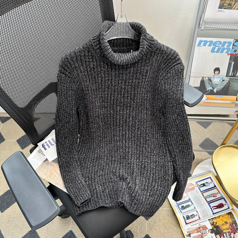 Retro winter thickened turtleneck sweater men's high elastic solid color sweater knitted bottoming shirt thick warm clothes Retro winter thickened turtleneck sweater men's high elastic solid color sweater knitted bottoming shirt thick warm clothes