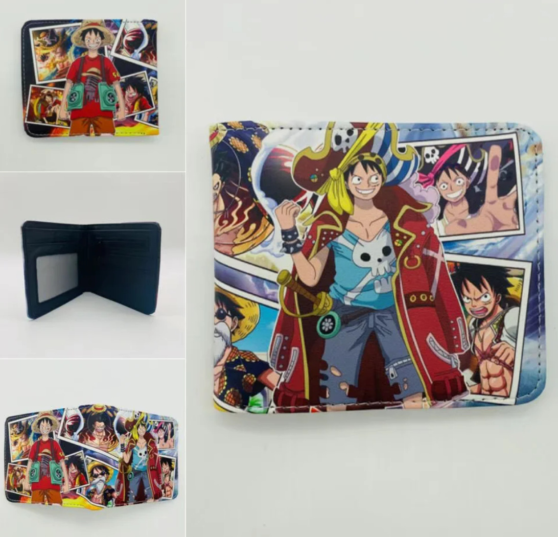 One Piece One Piece Cartera de dibujos animados japoneses Luffy Choba Solon plegable estudiantes PU cartera de cuero corta