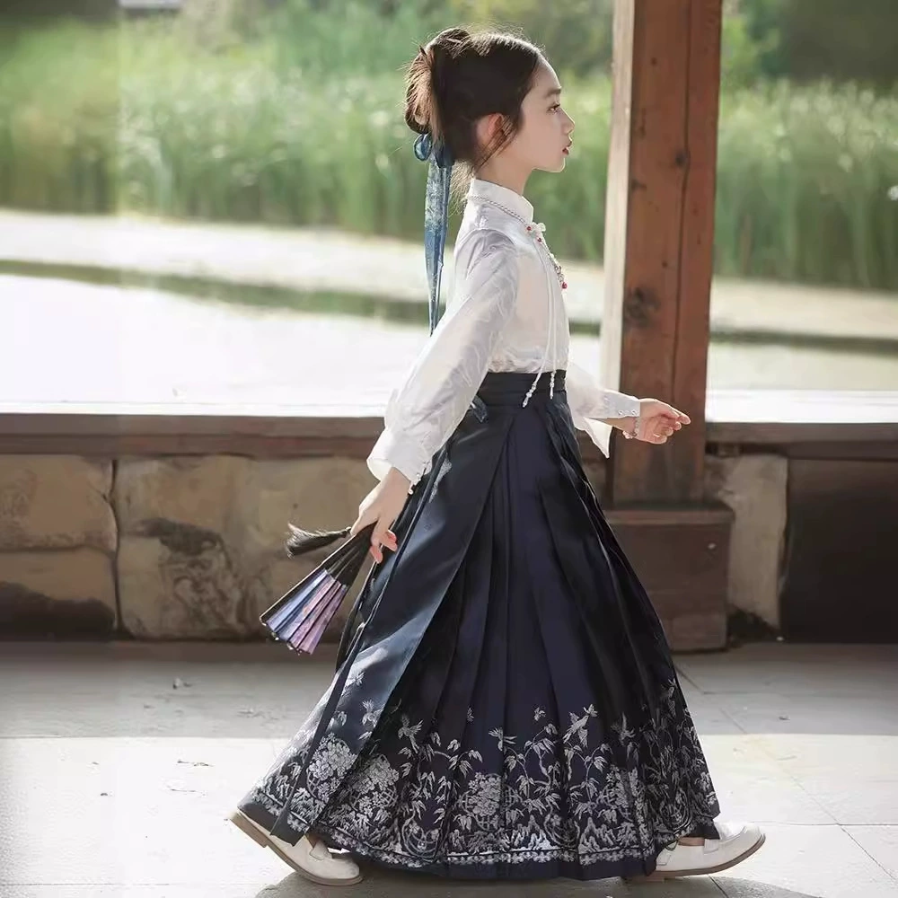 Юбка, комплект, детский элит Hanfu, осень, китайский стиль