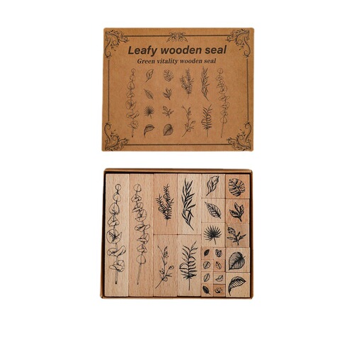 Yuezhen flourishing series hand account seal lotus rubber seal set wood wooden small seal wholesale