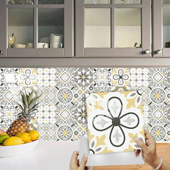 10片裝瓷磚貼紙浴室廚房櫥櫃裝飾改造自粘水晶硬片牆貼