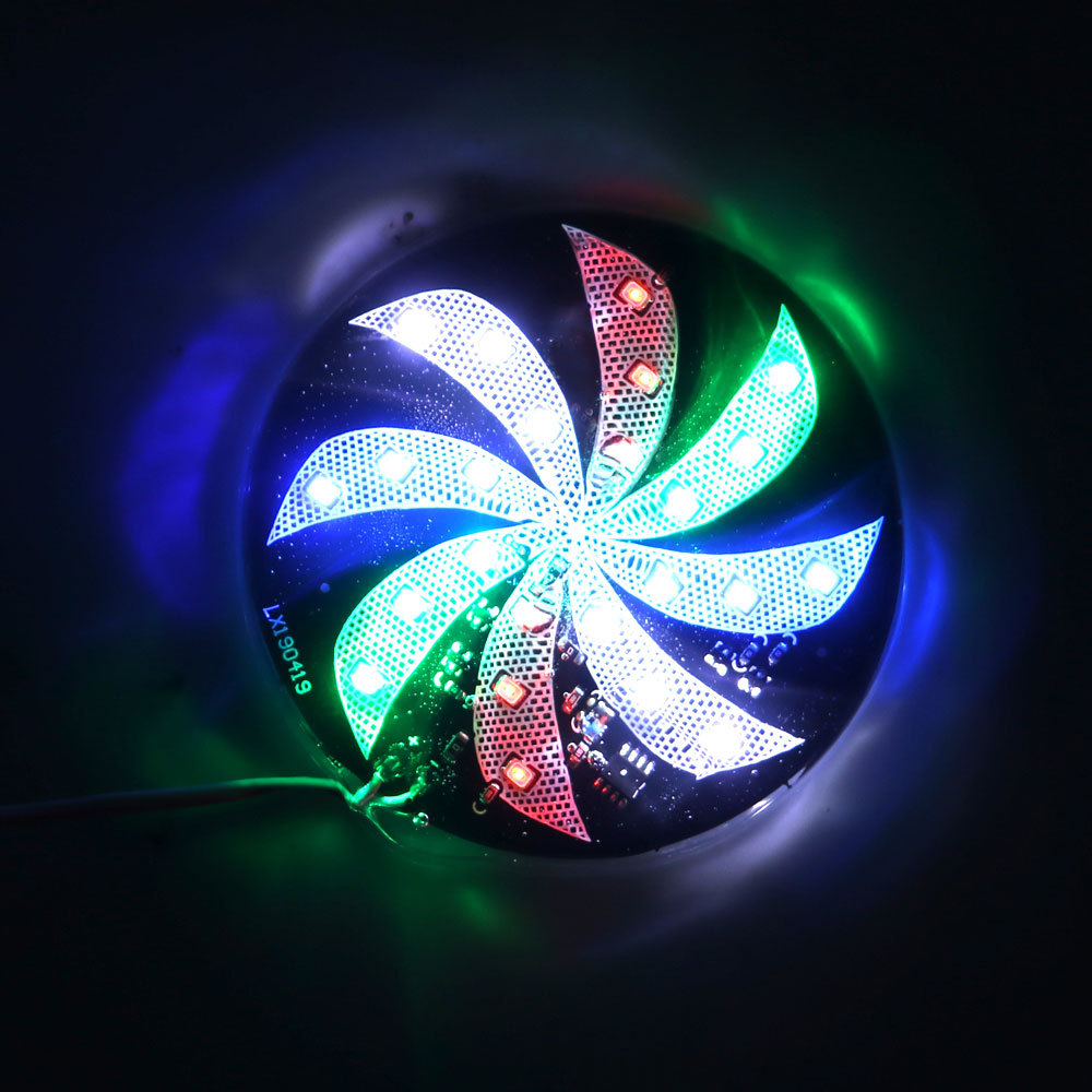 12V High-Brightness Car and Motorcycle Led Round 8cm Fire Wheel Multicolor Light Motorcycle Modification Warning Light Car Light