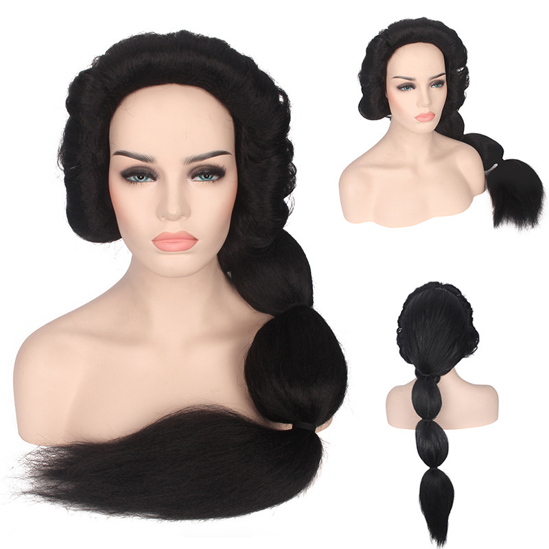 Lord Saint cosplay Wig Aladdin Princess Jasmine Fluffy Black Rapunzel Princess