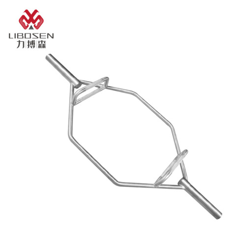 Commercial gym hexagonal hole power pull rod, large circular bar deep squat, shrug standard o bar weightlifting rod