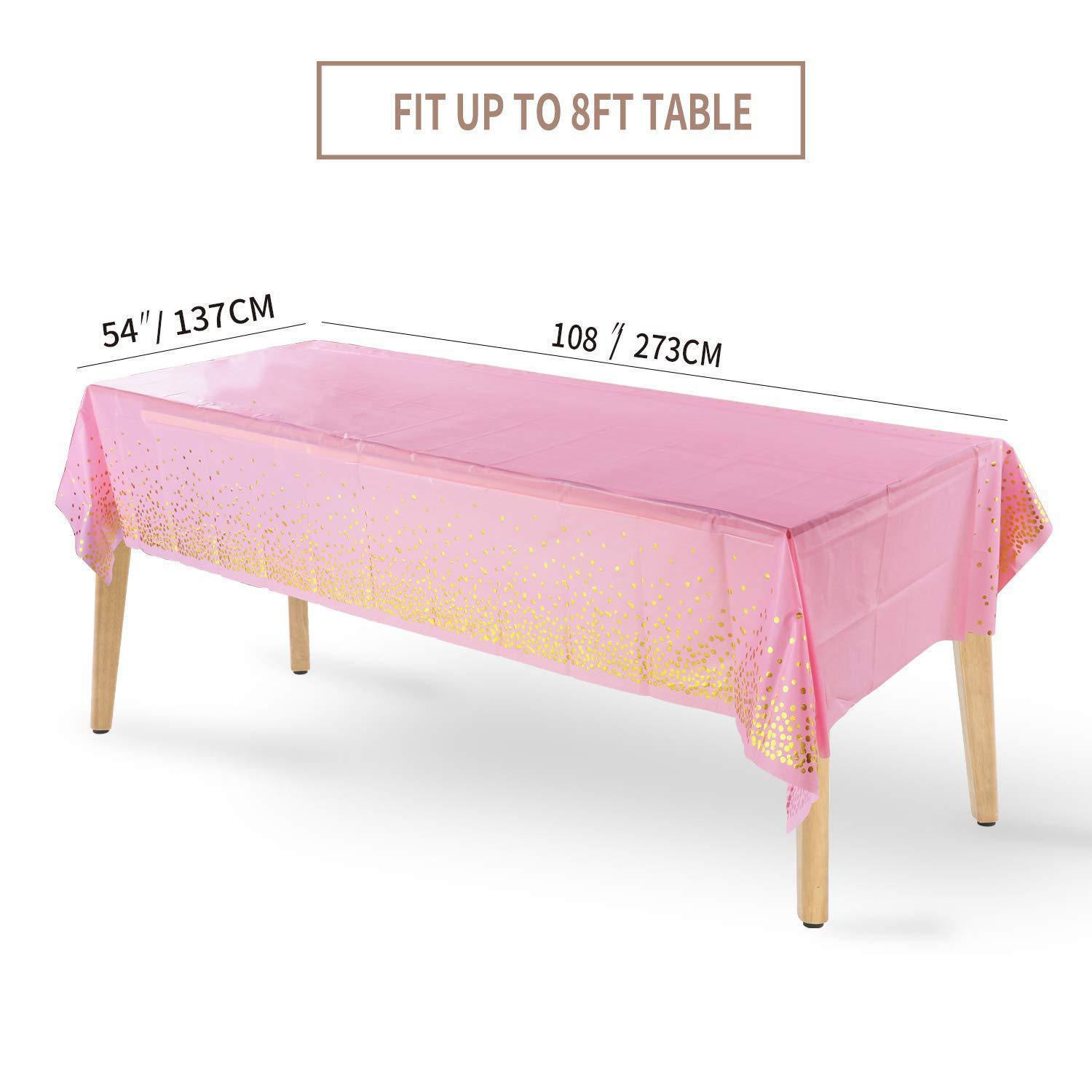 Amazon mantel desechable oro rosa oro bronceado Rosa dot mantel partido 137*274cm