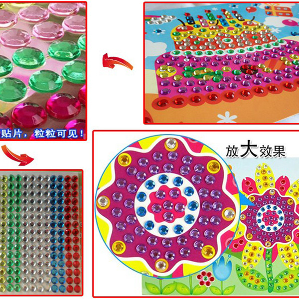 Children's diamond sticker handmade crystal DIY paste cartoon…
