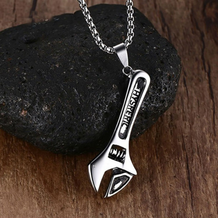 Wrench Pendant Necklace For Men Personalised Stainless Steel Gift_voghion.com