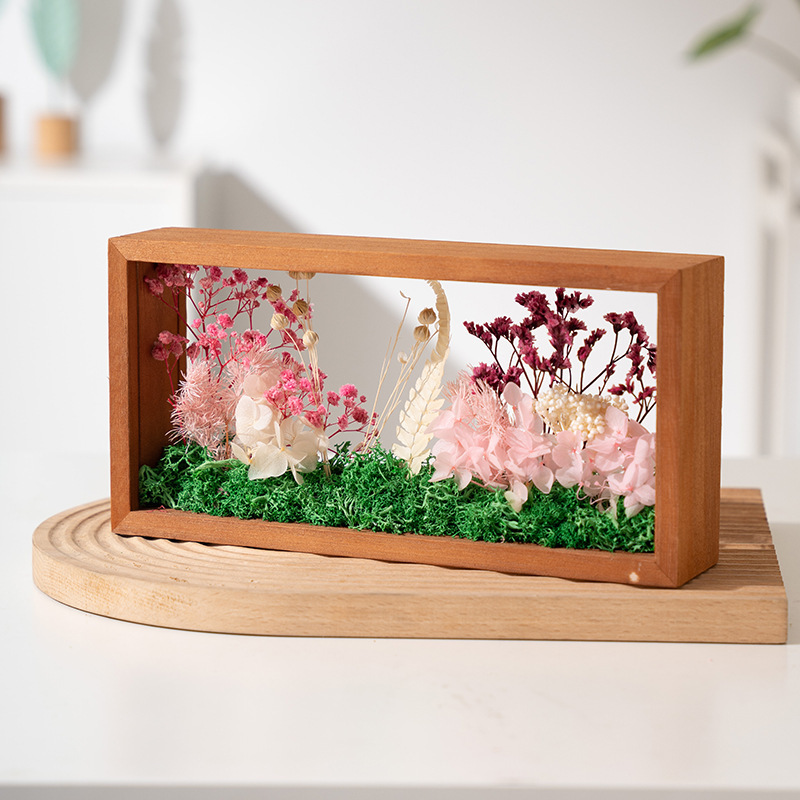 ドライフラワーと無垢材の額縁、手作りDIY素材キット、プリザーブドフラワー額縁、チームビルディング、親子で楽しめる、大人と子供向け|undefined