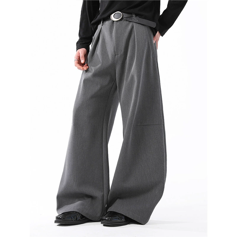Men's autumn solid design trousers, Spring/Fall 2025 model, loose straight fit