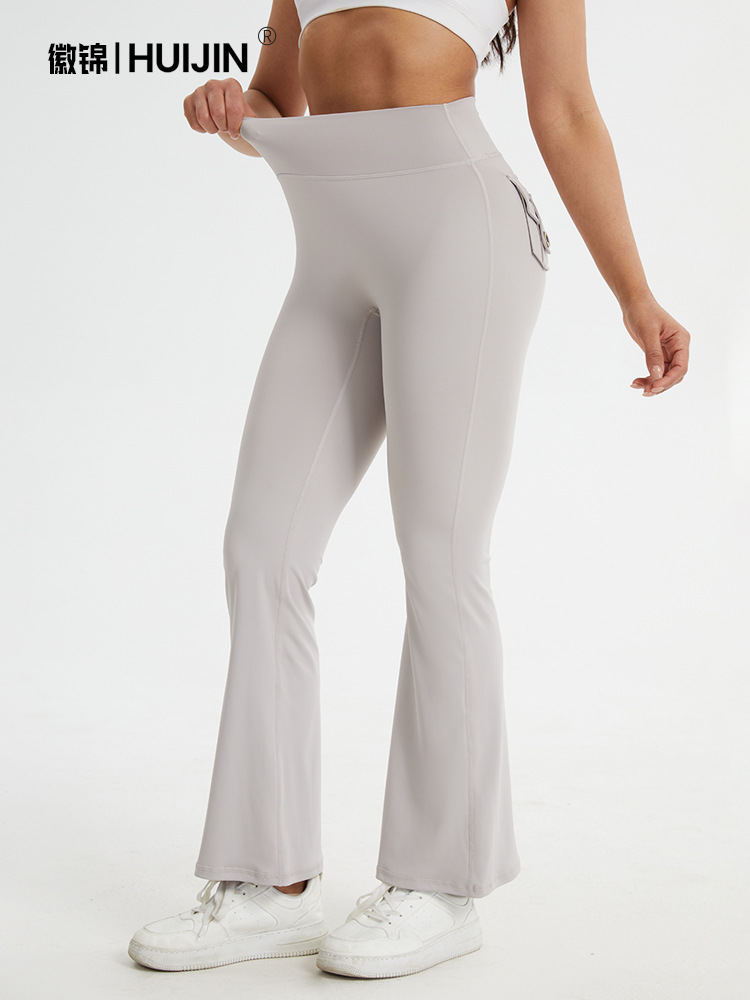 Explosiones transfronterizas herramientas bolsillo de calzada de cintura alta velocidad seca Lulu yoga boquilla de calzada de mel桃 de cadera bolsillo pantalones de gimnasio image 4