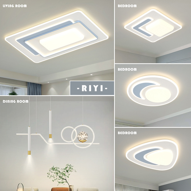 Nueva lámpara de sala de estar atmósfera simple moderna lámpara de techo dormitorio comedor iluminación de toda la casa iluminación combinación de paquetes de faro