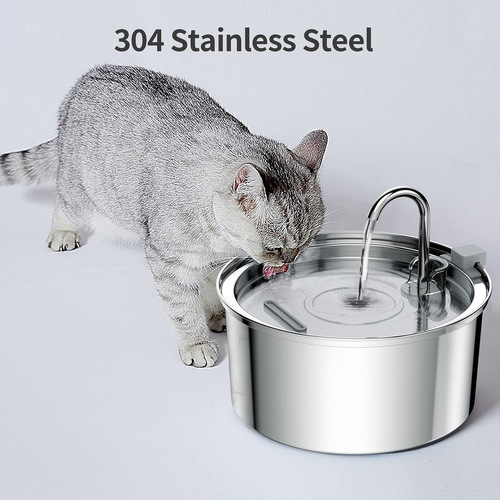 Cross-border Amazon pet drinking fountain cat drinking stainless steel faucet dog waterer direct sale