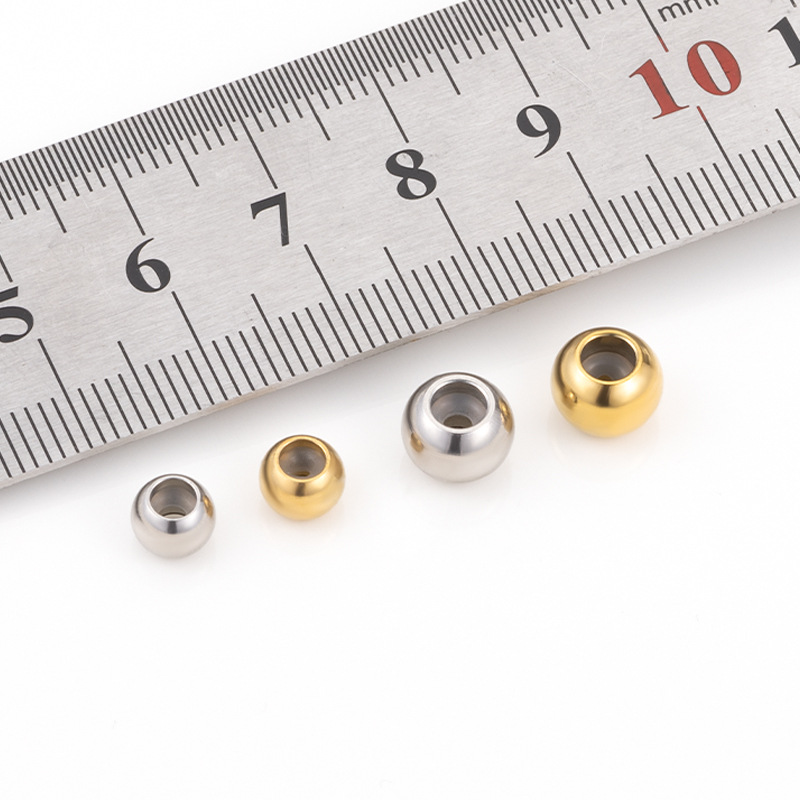 Beads Jewelry Making Type Jewelry Accessories Classification 1 Piece Quantity 1 Piece 304 Stainless Steel Solid Color Jewelry Accessories Beads