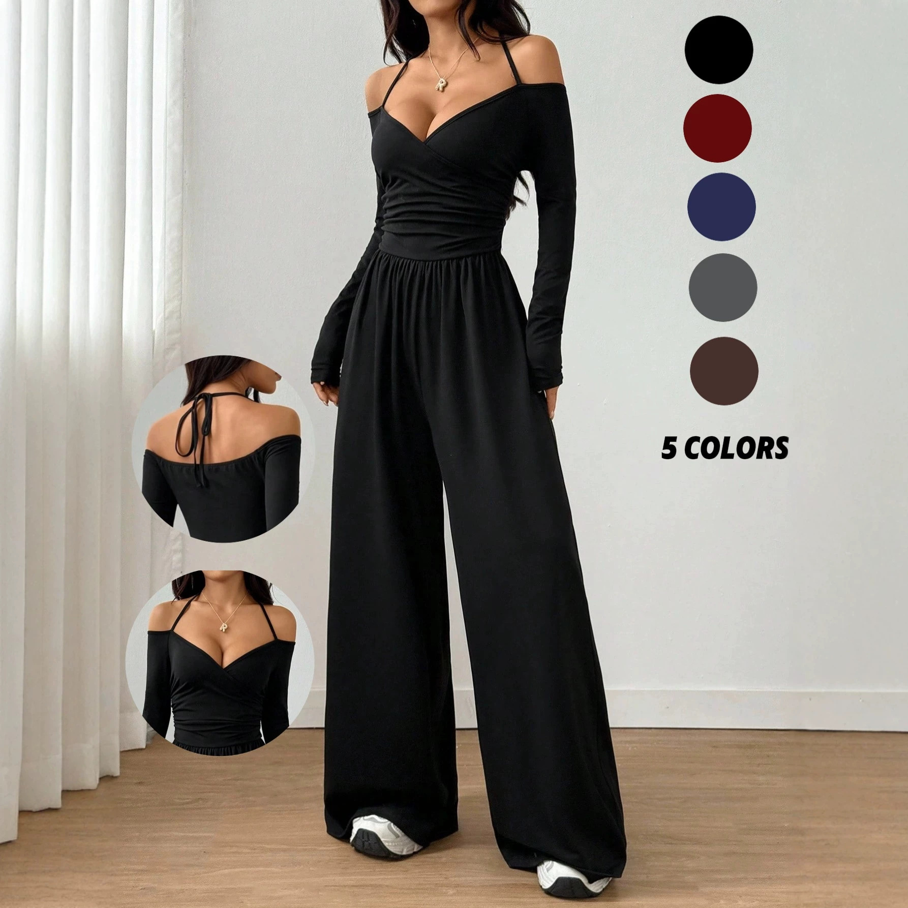 2026 cross-border European and American sexy slim-fit jumpsuit, multiple series of jumpsuits available, various colors and lengths of women's clothing available
