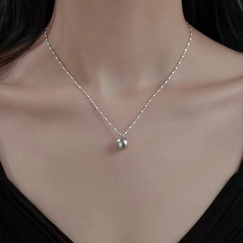 925 silver-plated pearl necklace for women new style hot collarbone chain high-end light luxury necklace