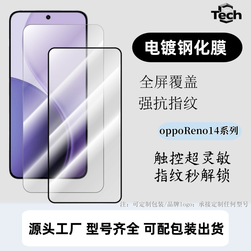 For OppoReno14pro transparent tempered film Reno13pro screen screen screen protection tempered film