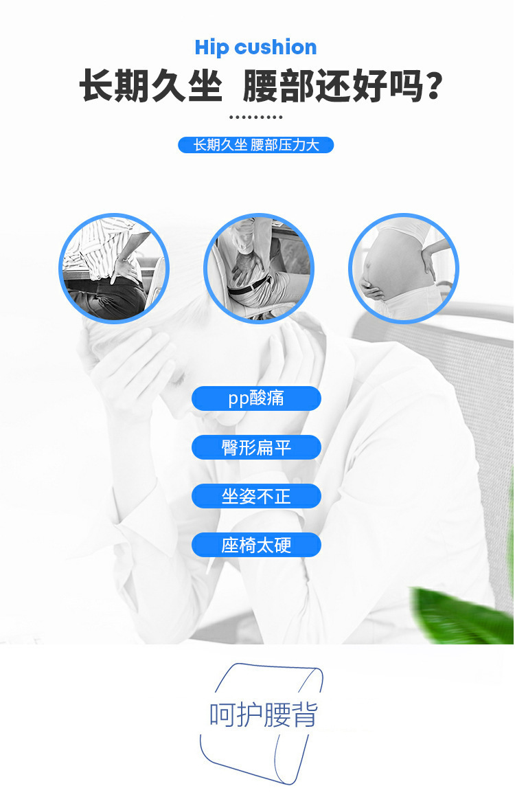 Car Lumbar Support Pillow, Neck Protection, Memory Foam Support Cushion for Car Use, Comfortable Long-Sitting Lumbar Cushion, All-Season Lumbar Pillow