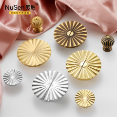 法式輕奢衣櫃拉手黃銅對裝半圓北歐美式抽屜復古銅櫥櫃門把手全銅