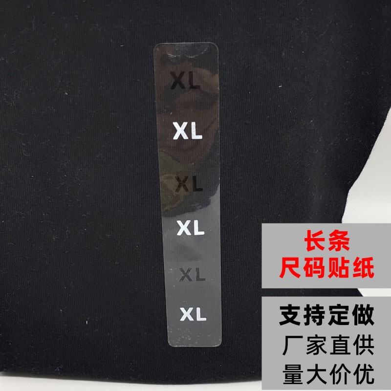 Long Strip Size Stickers Self-Adhesive Multiple Letters Strip-Shaped Transparent Pvc Universal In-Stock English Size Labels