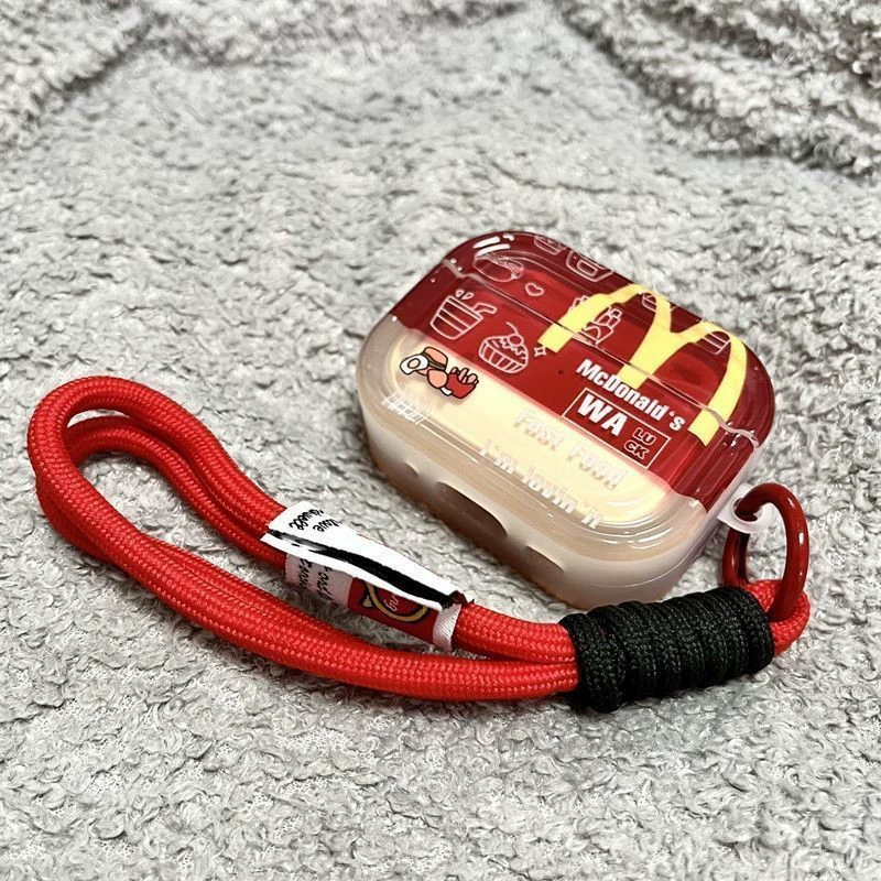 Французские картофель фри Бургер для AirPods4 Чехол защитный AirPodspro2 Чехол защитный 23 поколения Наушники защита чехол