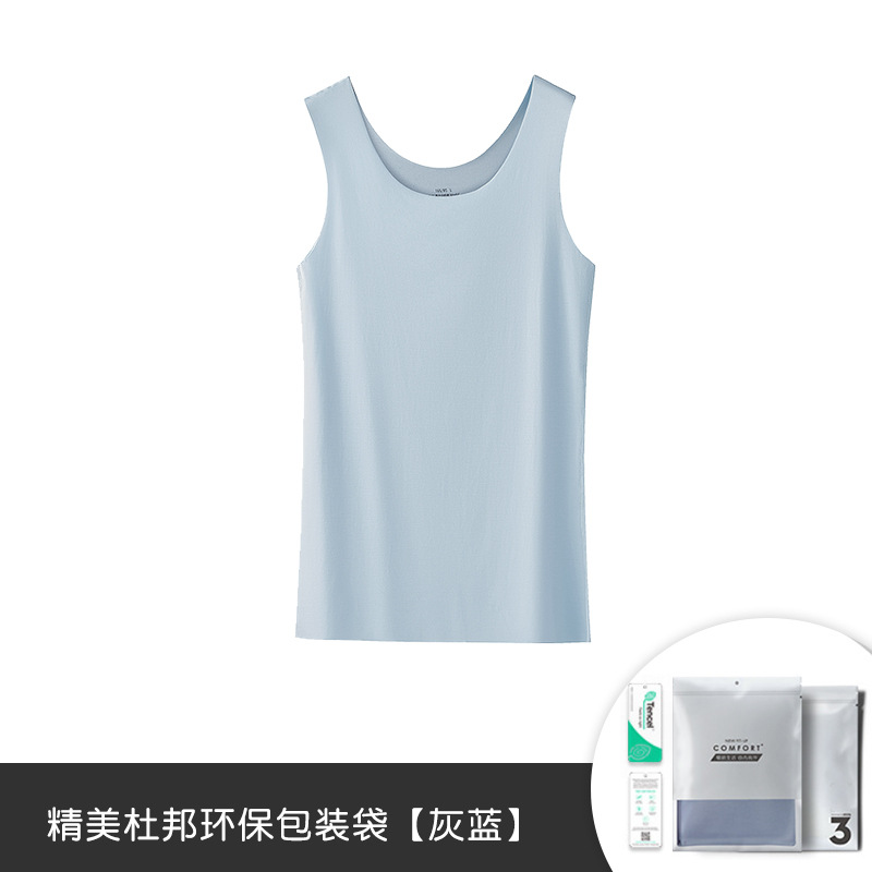 Nueva camiseta sin mangas de punto de cuello redondo con base modal de 60 piezas de doble cara para mujer, chaleco sin costuras de color sólido transfronterizo