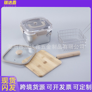Stainless Steel Frying Pot Picnic Outdoor Detachable Frying Basket with Filter Multifunctional Crisper Food Supplement Pot