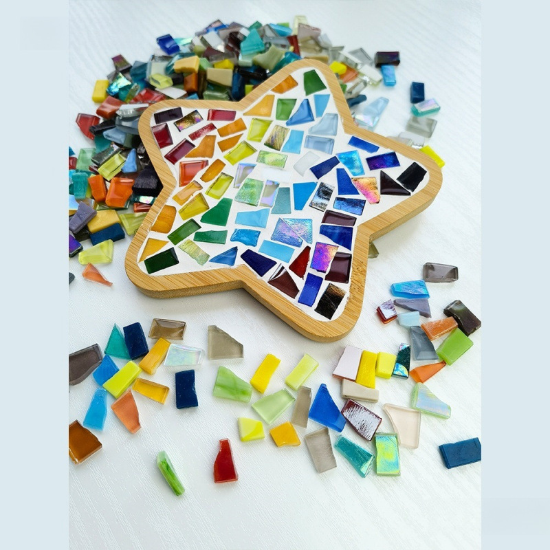 Sold by the Pound: 1.0kg Pieces of Colorful Mosaic Fragments for DIY Crafts, Irregular Glass Pieces, Colorful Ceramic Pieces