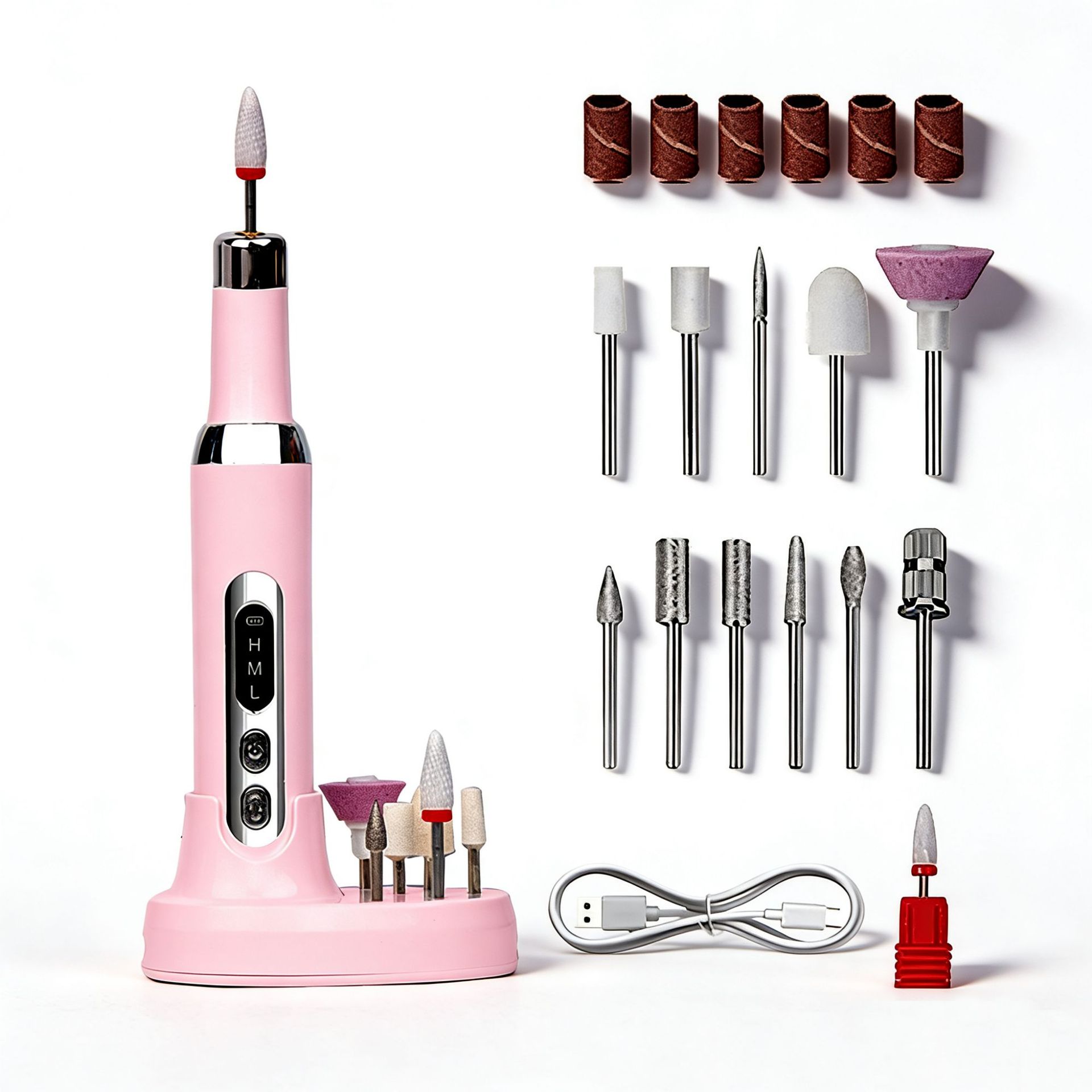 Russian Wb Nail Drill Machine with Base and Display Screen, Electric Nail Polisher for Removing Cuticles, Pen-Style
