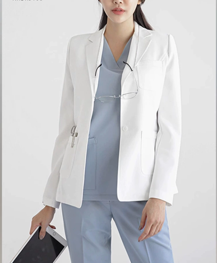 Doctor uniform, white coat for work, suit