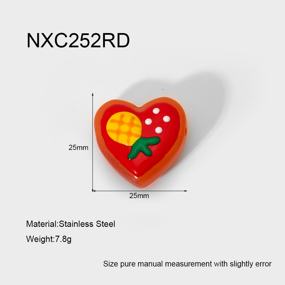 9g Weight Beads Jewelry Making Type 25*25mm Jewelry Making Size 1 Piece Quantity Glass Material Fruit, Heart Shape, Boots Pattern Cute, Sweet Style Irregular Craft 1 Piece 25*25mm Glass Fruit Heart Shape Boots Polished Beads DIY Jewelry Accessories 4