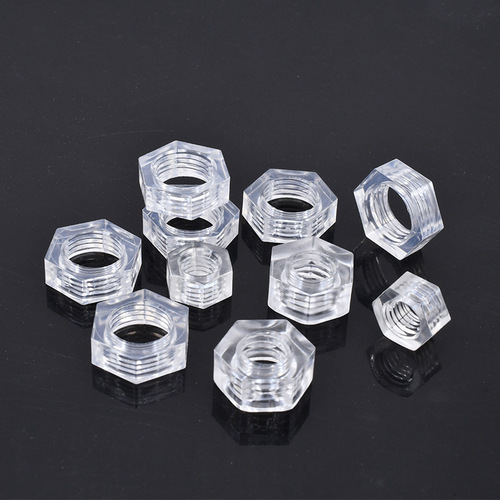 Factory direct sales PC acrylic transparent plastic screws M2-M6 cross round head screws transparent plastic nuts