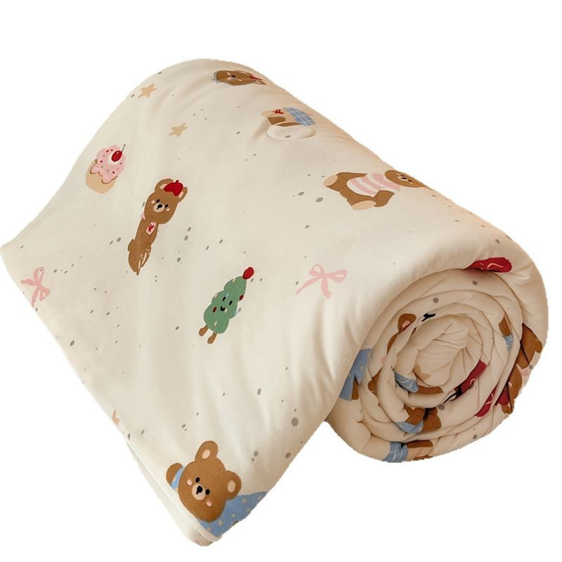Edredón fresco de verano de algodón de punto individual y doble 2025 nuevo edredón de aire acondicionado de verano lavable a máquina para niños edredón fino